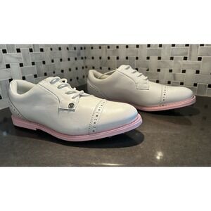 G/Fore G4 CAP TOE Gallivanter Golf Shoes Sneaker Ladies US 8 White & Pink Trim